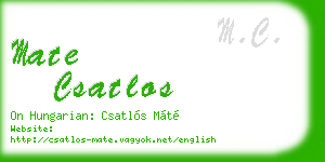 mate csatlos business card