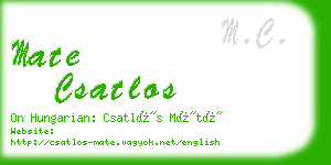 mate csatlos business card